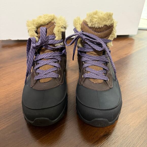 Merrell Fluorecein 6 Fur Lined Winter Snow Boots Chocolate Brown Hiking Sz 8 - Picture 2 of 8